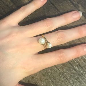 LAST CHANCE Ann Taylor double wrap pearl ring